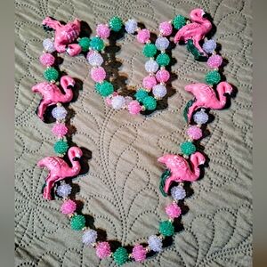Pink Flamingo Beaded Necklace